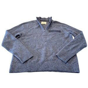 Abercrombie Fitch 1892 Collection Mens Blue Wool Half Zip Sweater XXL Y2K